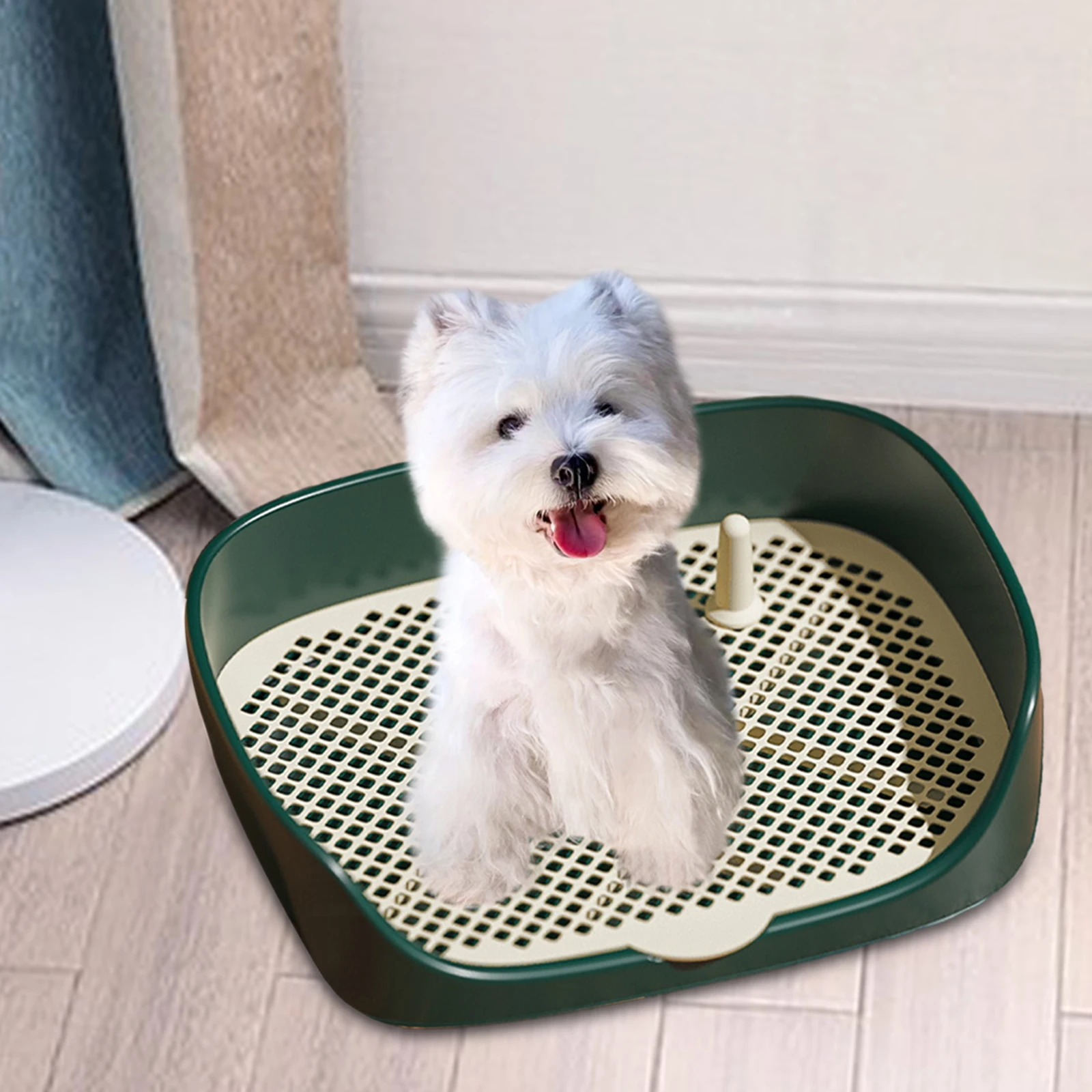 Pet Dog Toilet for Cat Portable Indoor Outdoor with Protection Wall Training Pad Holder Lavatory Basin Litter Box Trainer Corne