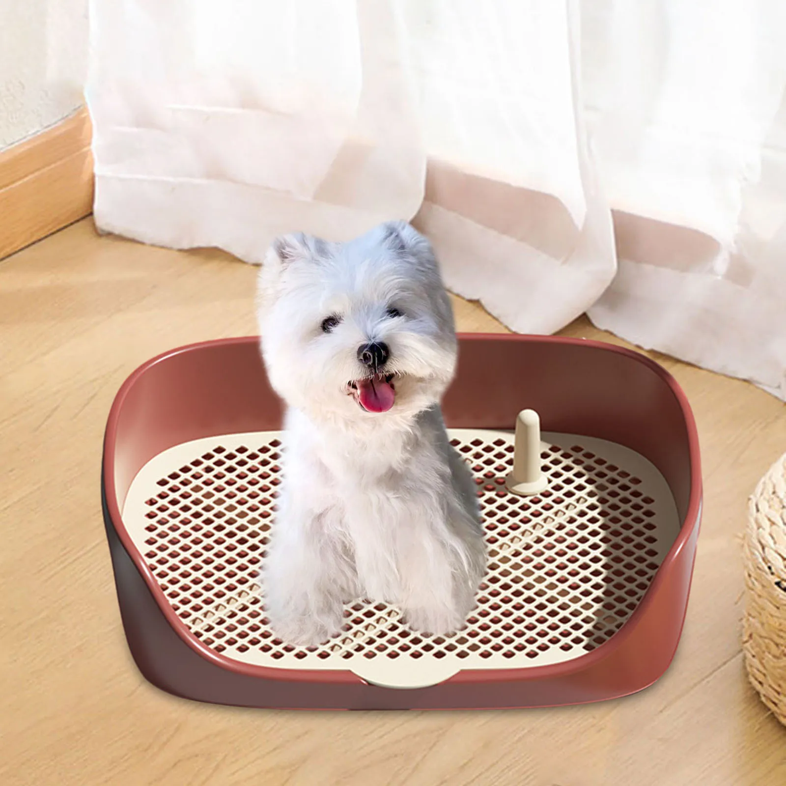 Pet Dog Toilet for Cat Portable Indoor Outdoor with Protection Wall Training Pad Holder Lavatory Basin Litter Box Trainer Corne