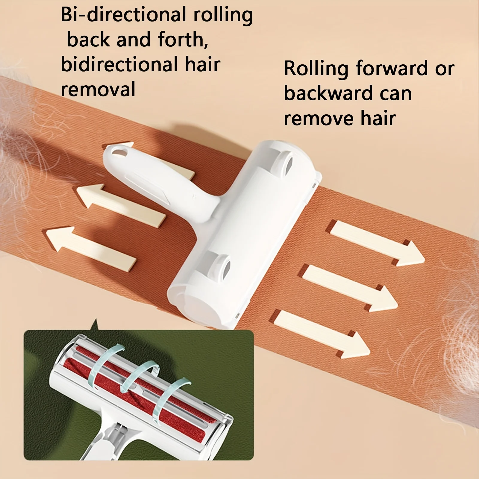 Reusable Pet Hair Remover Roller with Self-Cleaning Base - Upgraded Animal Fur Removal Tool for Couch, Furniture, Carpet, Car Se