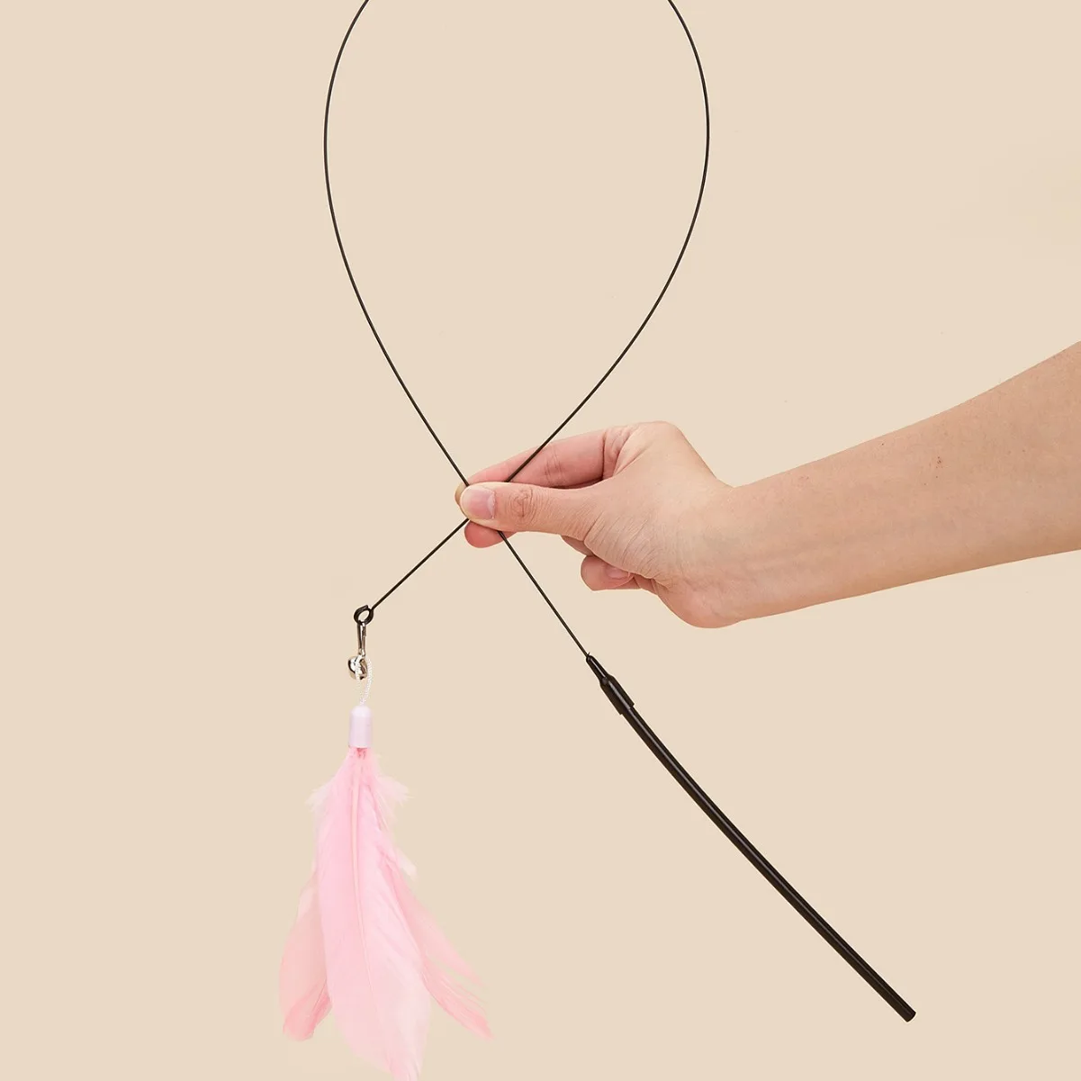 Cats Toys Feathers Wand Interactive Toy Kitten Toys with Super Suction Cup Detachable Feather Replacements Cat Accesorios
