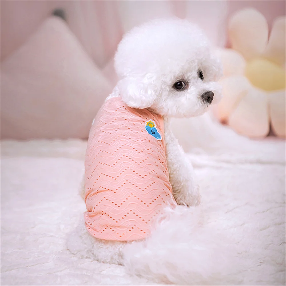 Summer Puppy Dog Cat Camisole Vest Cute Mesh Pet Clothes for Small Dogs Poodle Maltese Shirts Mascotas Apparels Ropa Para Perros