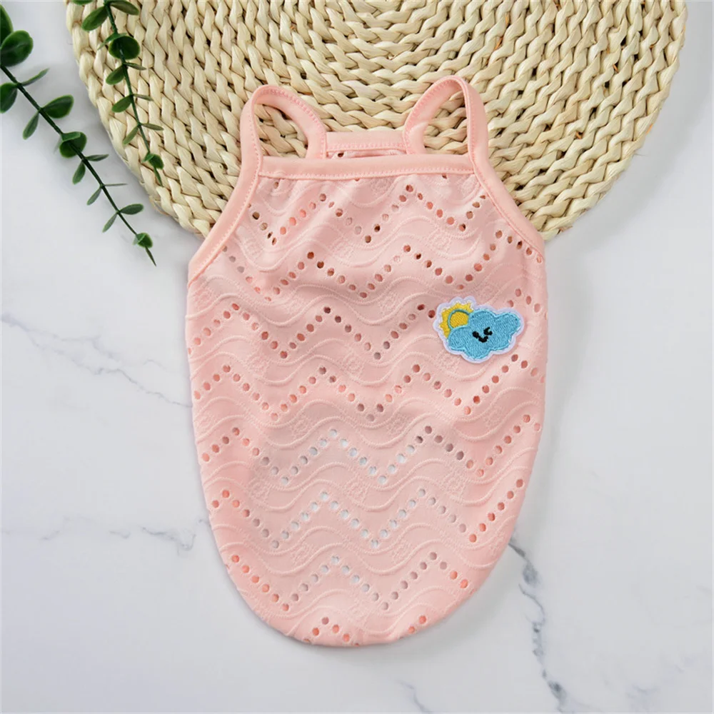 Summer Puppy Dog Cat Camisole Vest Cute Mesh Pet Clothes for Small Dogs Poodle Maltese Shirts Mascotas Apparels Ropa Para Perros