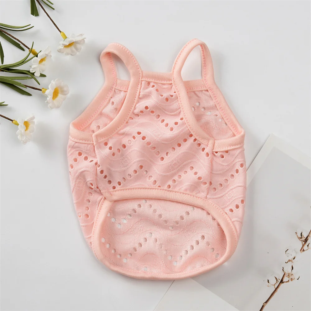 Summer Puppy Dog Cat Camisole Vest Cute Mesh Pet Clothes for Small Dogs Poodle Maltese Shirts Mascotas Apparels Ropa Para Perros