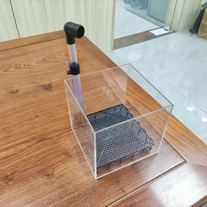 Transparent Acrylic Shrimp Fish Tank Filter System Aquarium Square UGF Box Under Gravel Filter Box, Water Grass Breeding Box