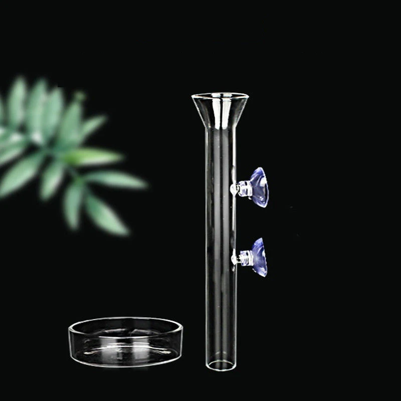 Aquarium Feeding Tube Dish Clear Glass Fish Tank Shrimp Snail Food Feeder Bowl Aquarium Feeding Tool Accessories
