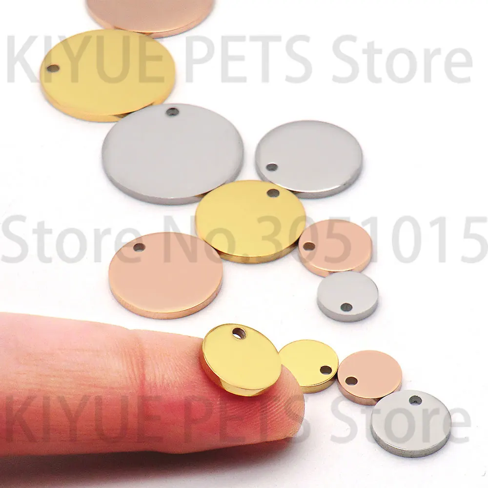 100pcs/lot Engravable Stainless Steel Tag for Necklace Blank Plate Stamping Tags for Custom Logo Charms Pet ID Tag DIY Jewelry