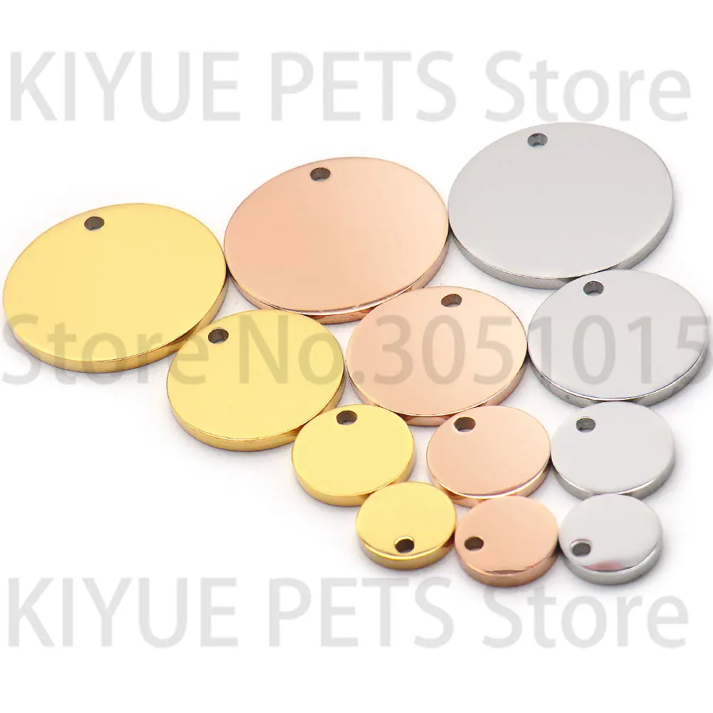 100pcs/lot Engravable Stainless Steel Tag for Necklace Blank Plate Stamping Tags for Custom Logo Charms Pet ID Tag DIY Jewelry