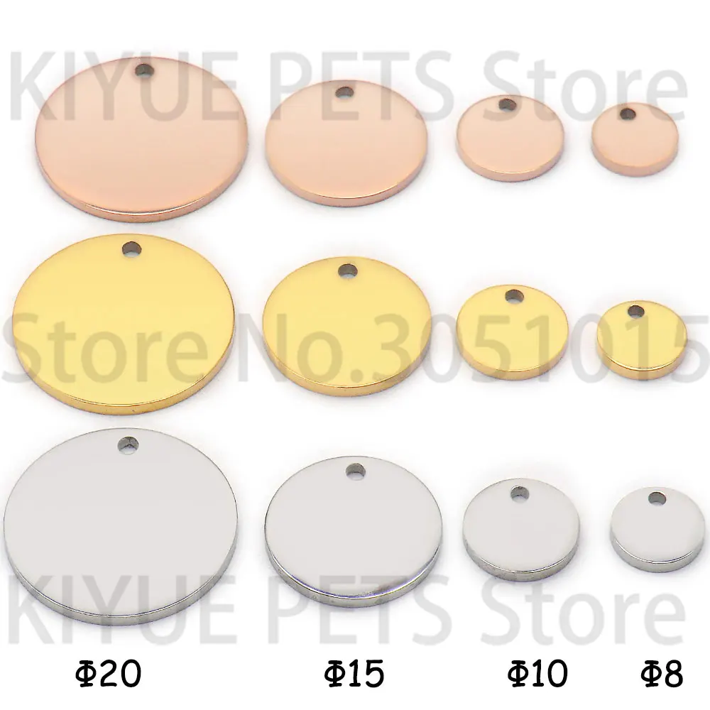 100pcs/lot Engravable Stainless Steel Tag for Necklace Blank Plate Stamping Tags for Custom Logo Charms Pet ID Tag DIY Jewelry