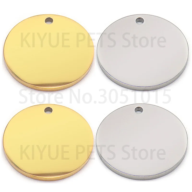 100pcs/lot Engravable Stainless Steel Tag for Necklace Blank Plate Stamping Tags for Custom Logo Charms Pet ID Tag DIY Jewelry