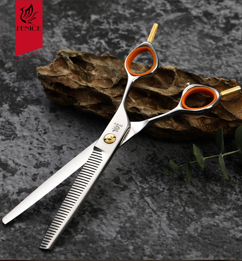 Fenice 7.0inch Professional Dog Grooming Thinning Scissors 50% Thinning rate JP440C Pets Shears for Animal Tools Beauticians