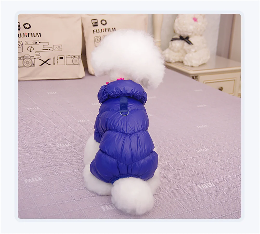 Waterproof Pet Jumpsuits Winter Fleece Dog Clothes Coat with D-ring for Small Dogs Yorkshire Bichon Puppy Clothing Ropa Perro
