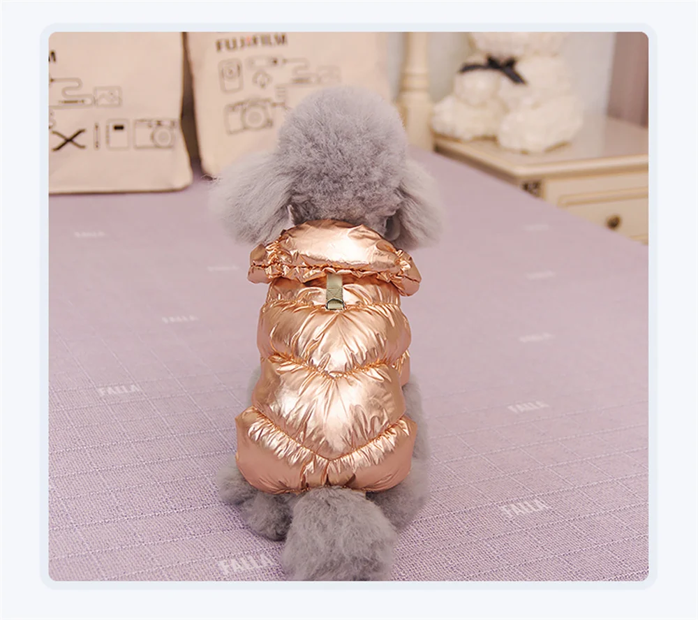 Waterproof Pet Jumpsuits Winter Fleece Dog Clothes Coat with D-ring for Small Dogs Yorkshire Bichon Puppy Clothing Ropa Perro