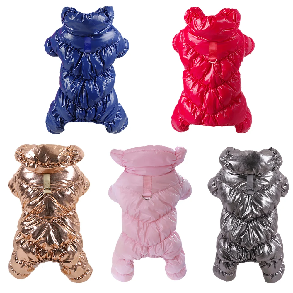 Waterproof Pet Jumpsuits Winter Fleece Dog Clothes Coat with D-ring for Small Dogs Yorkshire Bichon Puppy Clothing Ropa Perro