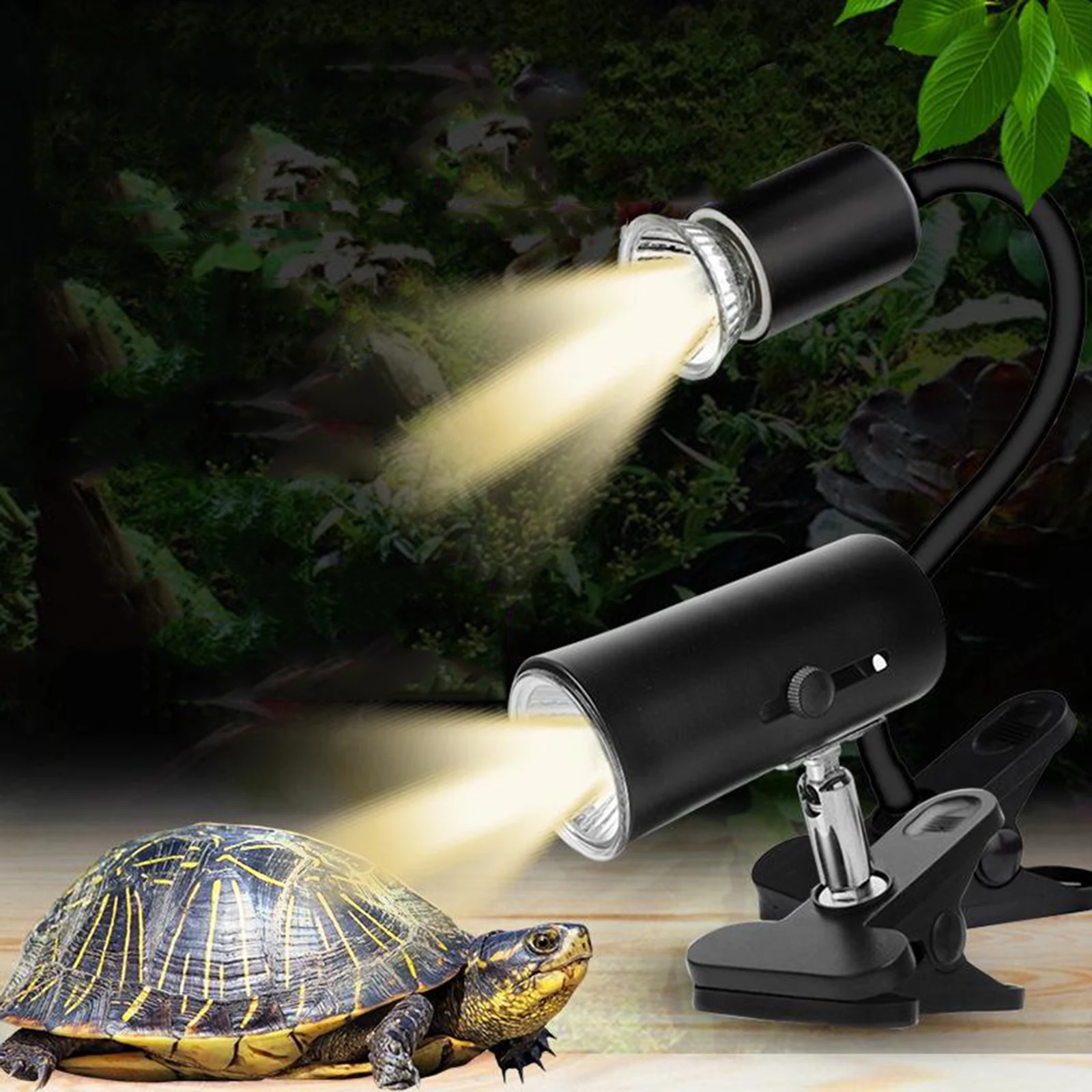 25/50W UVA+UVB Reptile Lamp Turtle Heating Lamp Mini Pet Heat Bulb Amphibians Lizards Temperature Controller Light