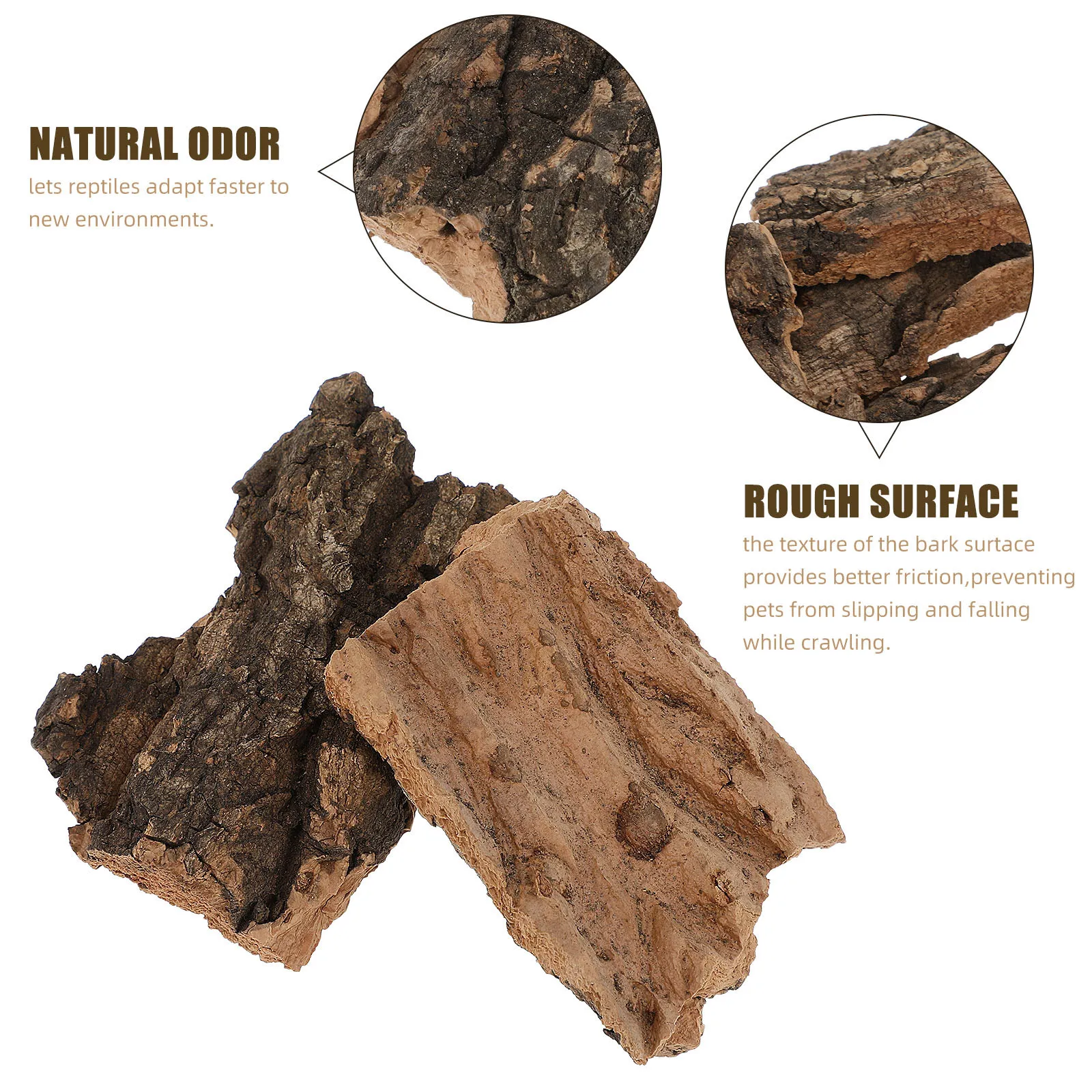10Pcs Tree Bark Decor Reptile Habitat Terrarium Accessories Pet Products Lizard Climbing Bark Turtle Basking Platform