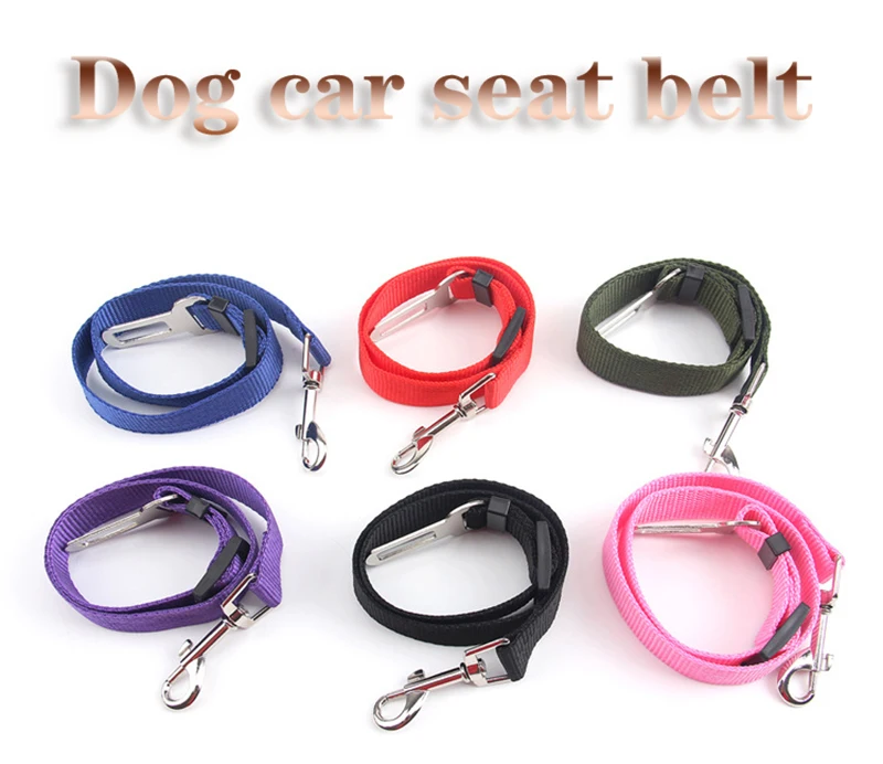 Adjustable Pet Cat Dog Car Seat Belt Pet Seat Vehicle Dog Harness Lead Clip Safety Lever Traction Dog Collars Dog Accessoires