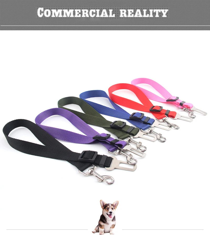 Adjustable Pet Cat Dog Car Seat Belt Pet Seat Vehicle Dog Harness Lead Clip Safety Lever Traction Dog Collars Dog Accessoires