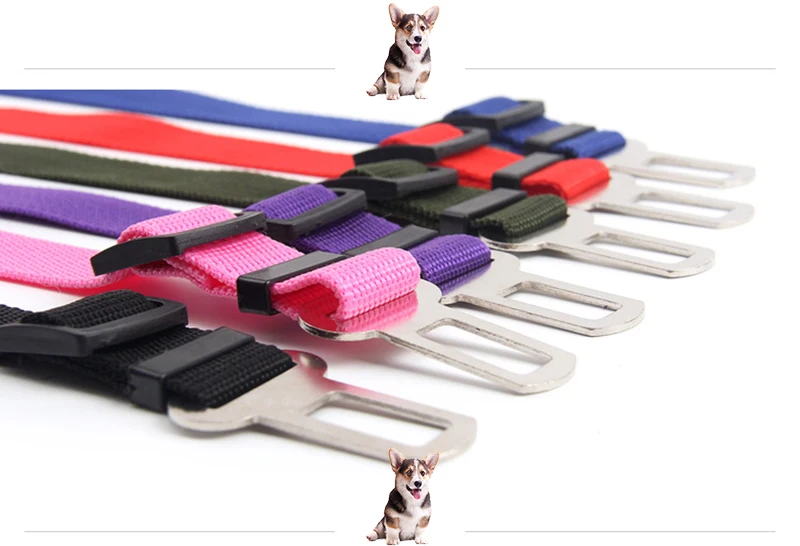 Adjustable Pet Cat Dog Car Seat Belt Pet Seat Vehicle Dog Harness Lead Clip Safety Lever Traction Dog Collars Dog Accessoires