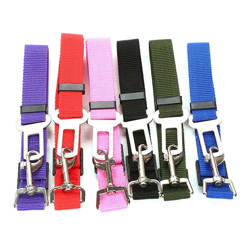 Adjustable Pet Cat Dog Car Seat Belt Pet Seat Vehicle Dog Harness Lead Clip Safety Lever Traction Dog Collars Dog Accessoires