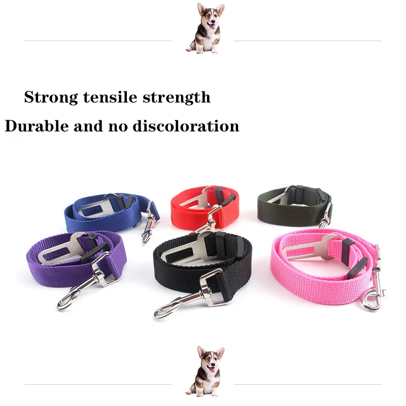 Adjustable Pet Cat Dog Car Seat Belt Pet Seat Vehicle Dog Harness Lead Clip Safety Lever Traction Dog Collars Dog Accessoires