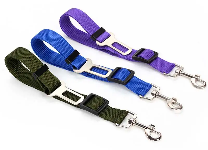 Adjustable Pet Cat Dog Car Seat Belt Pet Seat Vehicle Dog Harness Lead Clip Safety Lever Traction Dog Collars Dog Accessoires