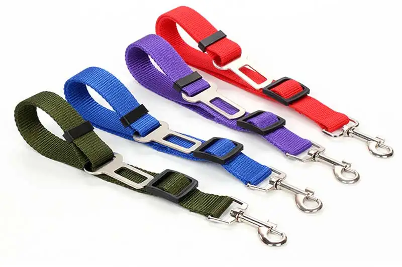 Adjustable Pet Cat Dog Car Seat Belt Pet Seat Vehicle Dog Harness Lead Clip Safety Lever Traction Dog Collars Dog Accessoires