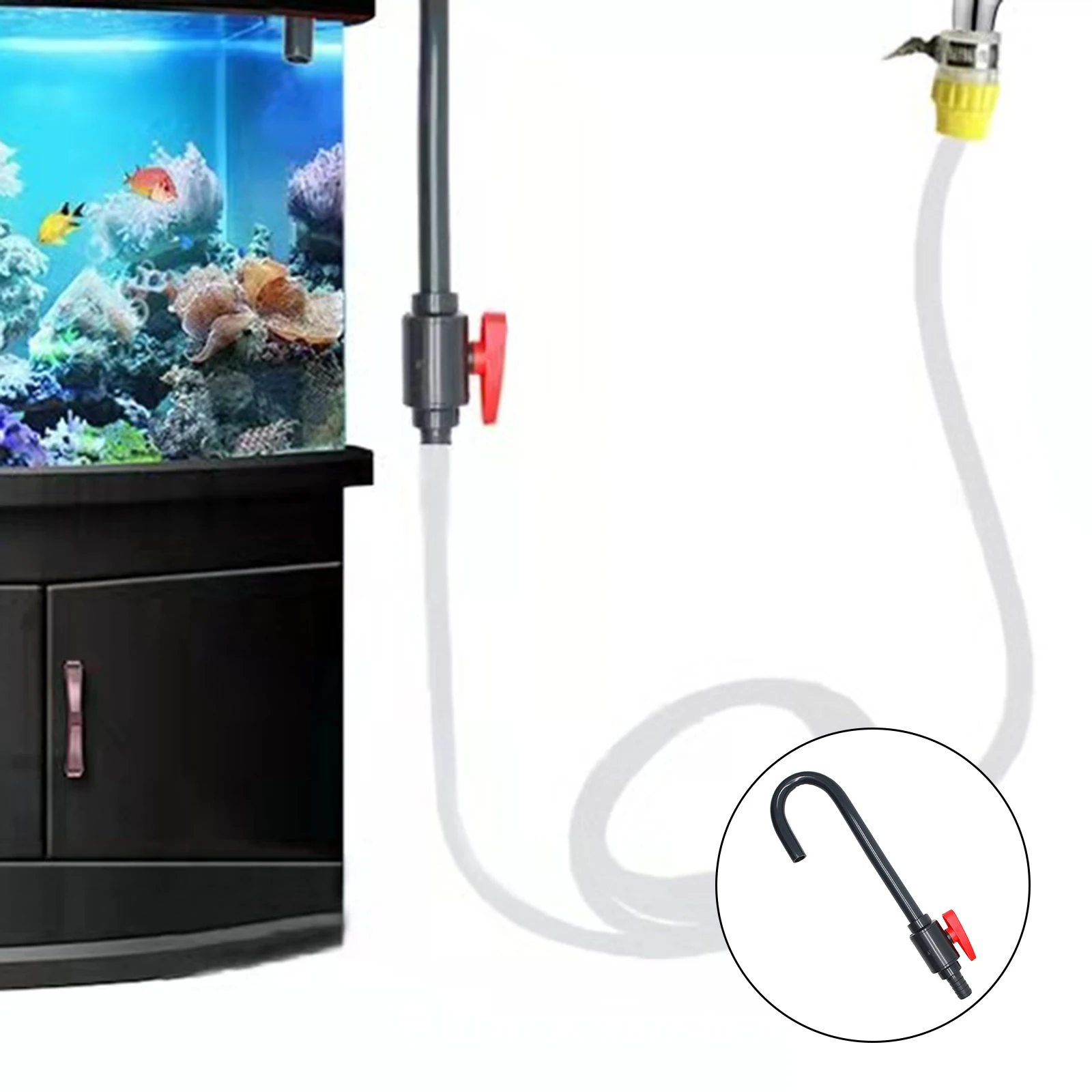 Aquarium Water Inlet Outlet Tube Aquarium Water Changer Water Inflow Outflow Tube Water Pipe Fittings Aquarium Accessories