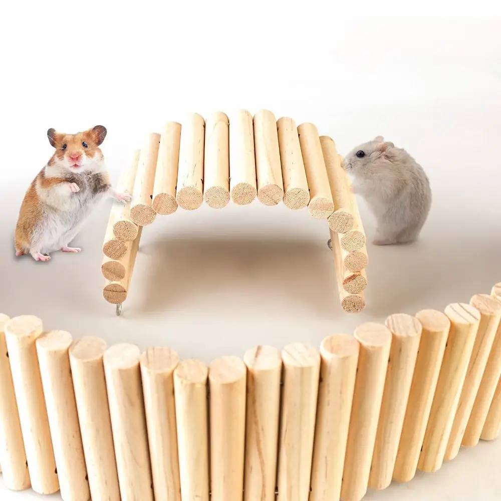 Bendable Hamster Climbing Ladder Wooden Multifunctional Hamster Habitat Toy Cage Decoration Easy To Install