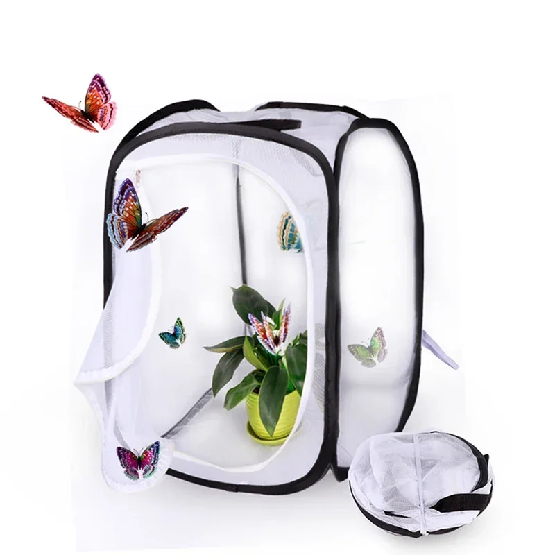 Butterfly Habitat Insect Cage Mesh Butterfly Cages Pop-up Collapsible Insect Mesh Cage Plant Greenhouse Box Plant Net Cloth