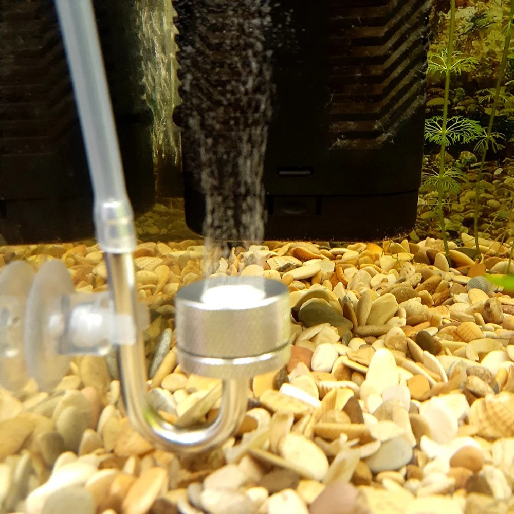 Fish Tank Bubble Atomizer With Suction Cup For Aquatic Plant Growth Silver Aquarium CO2 Diffuser CO2 Generato