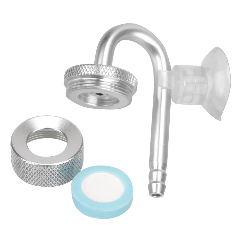 Fish Tank Bubble Atomizer With Suction Cup For Aquatic Plant Growth Silver Aquarium CO2 Diffuser CO2 Generato