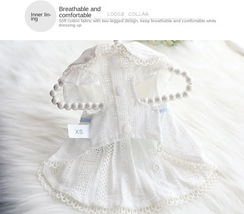 Dog Clothes Spring and Summer Thin Skirt Lolita Princess Mint Butterfly Cat Pet