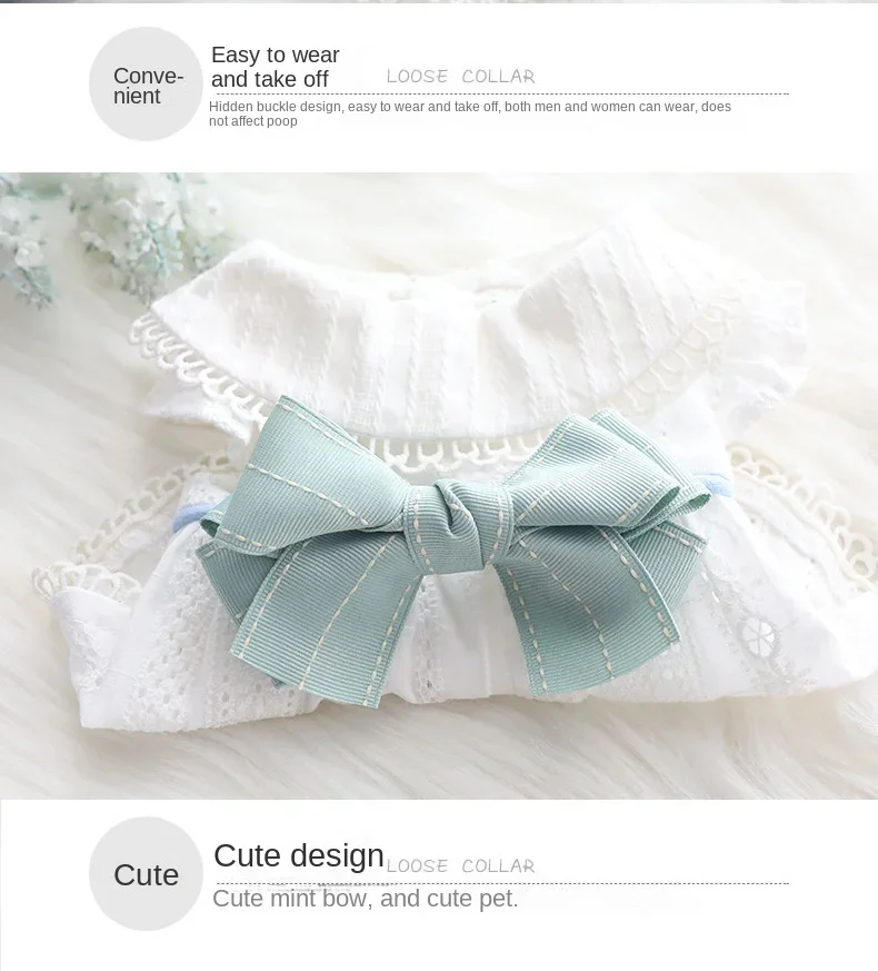 Dog Clothes Spring and Summer Thin Skirt Lolita Princess Mint Butterfly Cat Pet