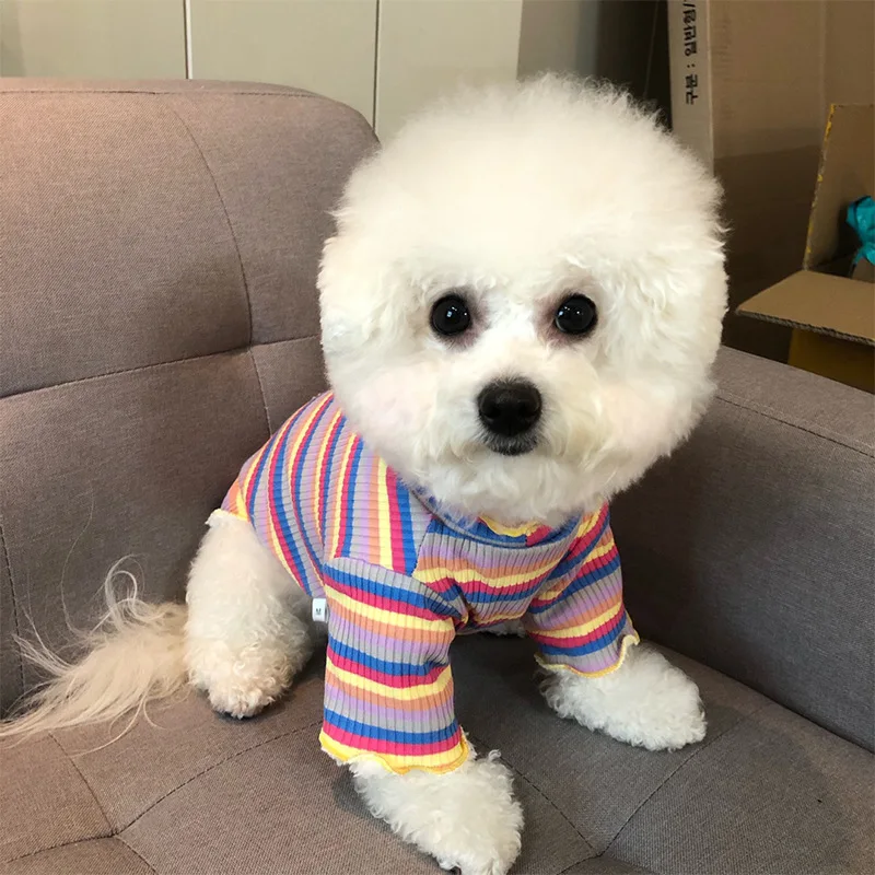 Cotton 100% Cat Dog Vest Summer Pet Clothes Stripe Pullovers for Small Dogs Cats Chihuahua Pomeranian Puppy Ropa Para Perros