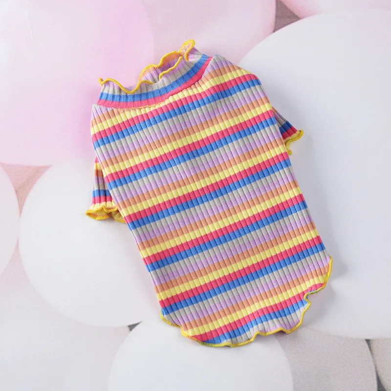 Colorful Stripe Sphynx Cat Vest Shirt for Small Cats Katten Kedi Cotton Puppy Dog Pet Clothes Mascotas Clothing Ropa Para Gatos