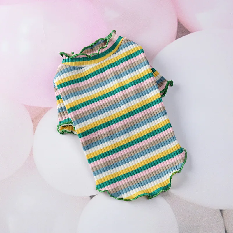 Colorful Stripe Sphynx Cat Vest Shirt for Small Cats Katten Kedi Cotton Puppy Dog Pet Clothes Mascotas Clothing Ropa Para Gatos