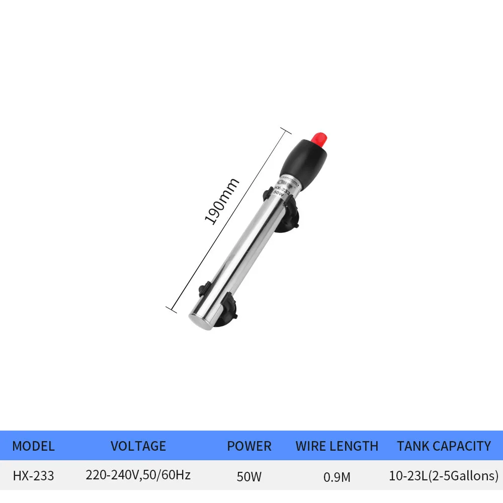 Stainless Steel Heating Rod Fish Tank Aquarium Heating Rod Automatic Constant Temperature Control Temperature