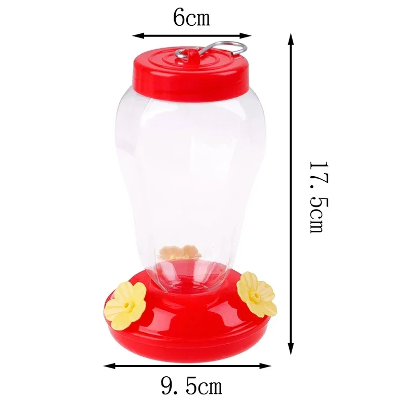 480ML Plastic Bird Water Feeder Bottle Hanging Hummingbird Feeder Garden Outdoor Plastic Flower Iron Hook Pet Bird Supplies