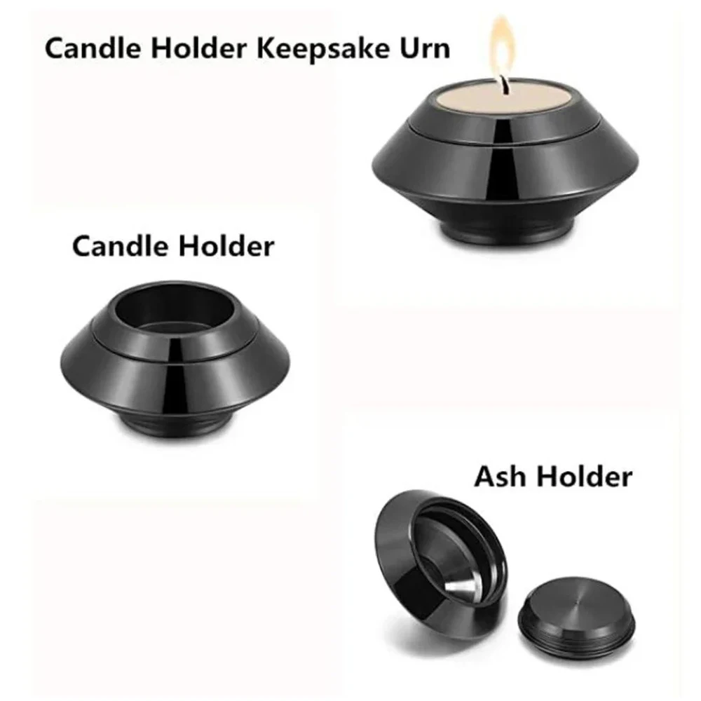 Small Keepsake Urns for Human Ashes Funeral Memorial Urn Container Candle Holder Urn Stainless Steel Memorial Ashes Holder