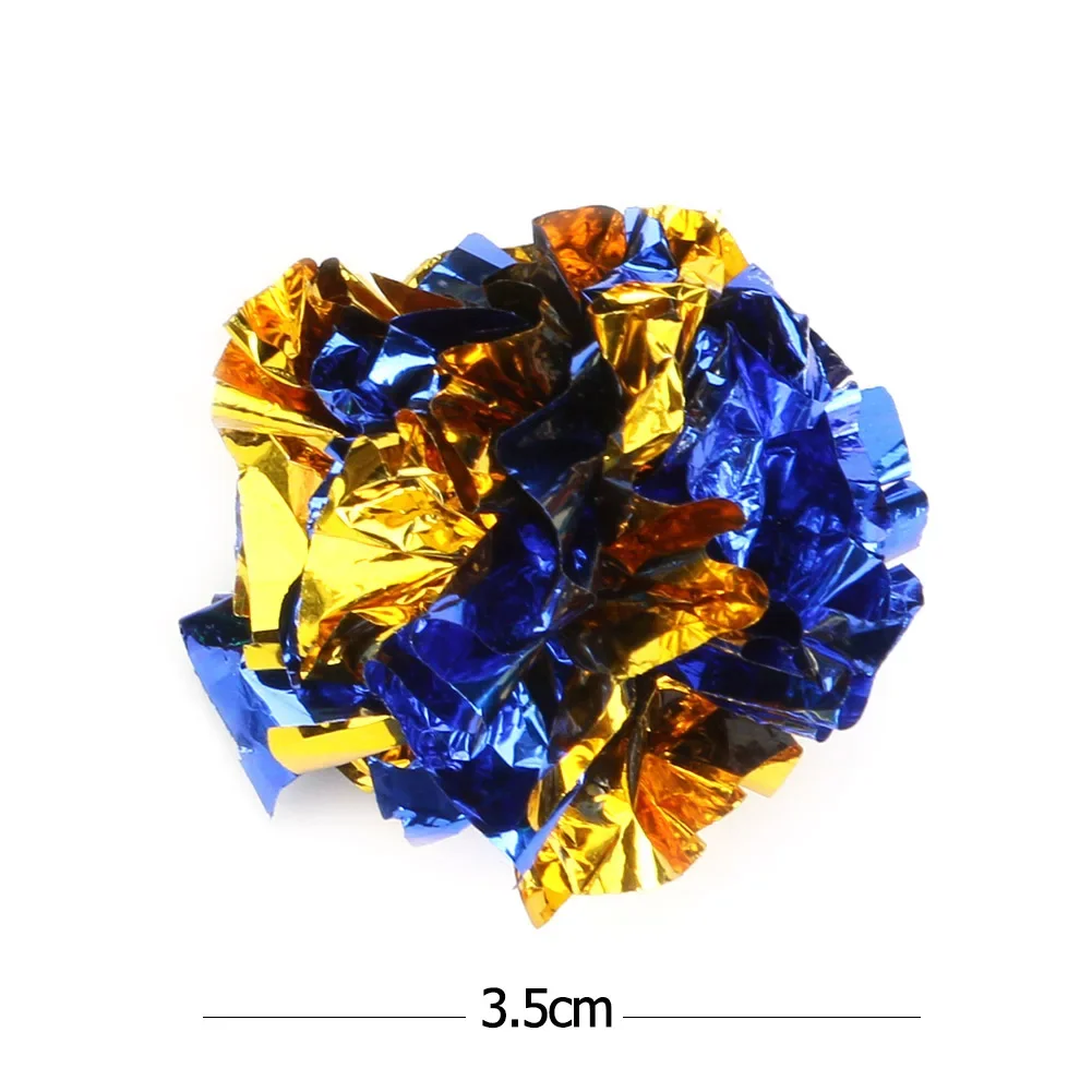 24/12Pack Colorful Crinkle Balls Sound Tin Paper Toy for Cat Durability Vocalization Dolls Playing Interactive Bite Squeak Toys