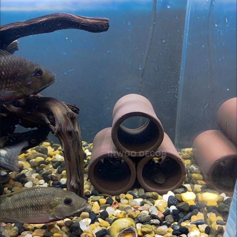 Purple Clay Aquarium Fish Tank Landscape Ornament Decoration Accessories Pet Fish Breeding House Shelter Fairy Garden Home Decor