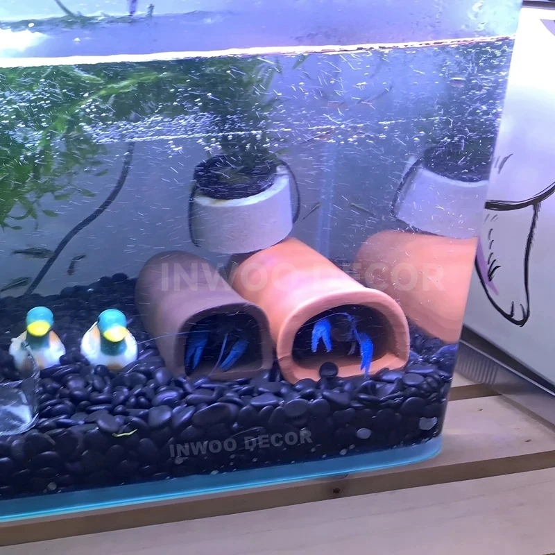 Purple Clay Aquarium Fish Tank Landscape Ornament Decoration Accessories Pet Fish Breeding House Shelter Fairy Garden Home Decor