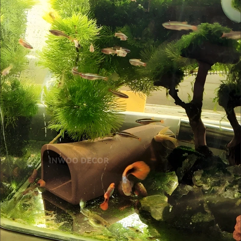 Purple Clay Aquarium Fish Tank Landscape Ornament Decoration Accessories Pet Fish Breeding House Shelter Fairy Garden Home Decor