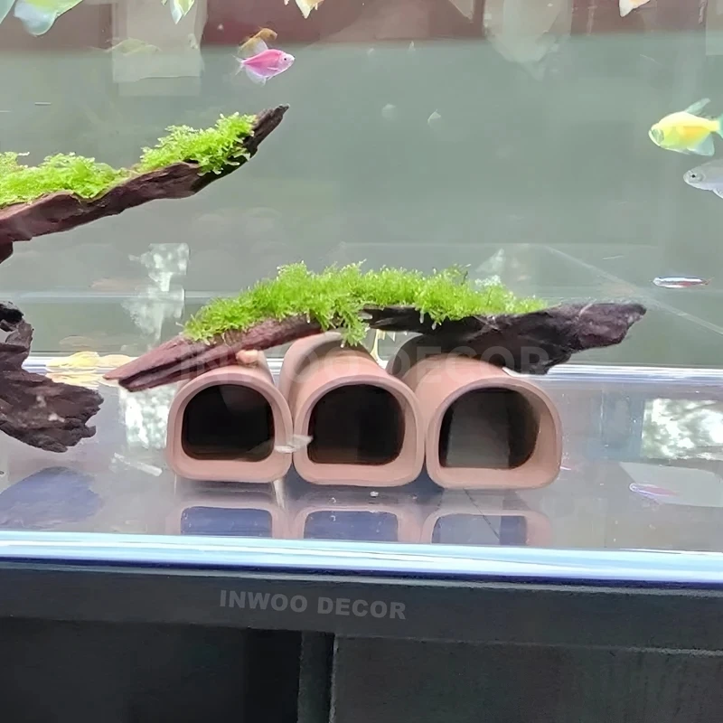Purple Clay Aquarium Fish Tank Landscape Ornament Decoration Accessories Pet Fish Breeding House Shelter Fairy Garden Home Decor