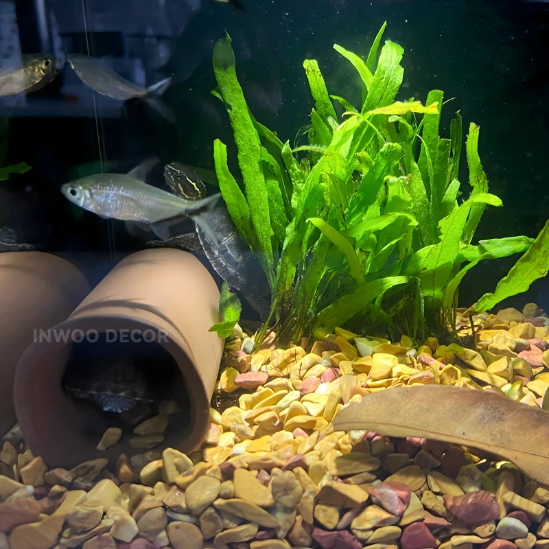 Purple Clay Aquarium Fish Tank Landscape Ornament Decoration Accessories Pet Fish Breeding House Shelter Fairy Garden Home Decor