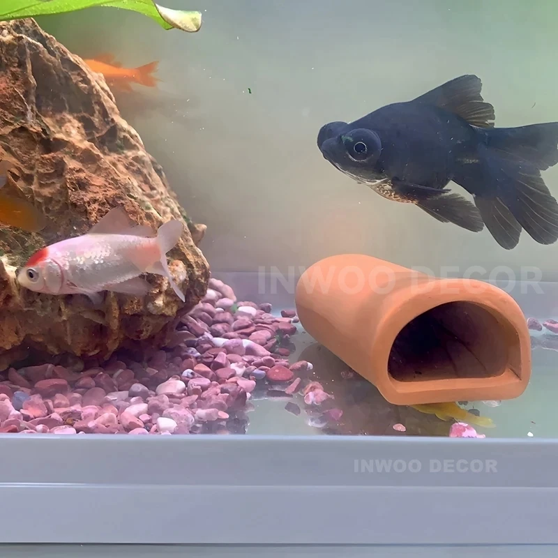 Purple Clay Aquarium Fish Tank Landscape Ornament Decoration Accessories Pet Fish Breeding House Shelter Fairy Garden Home Decor