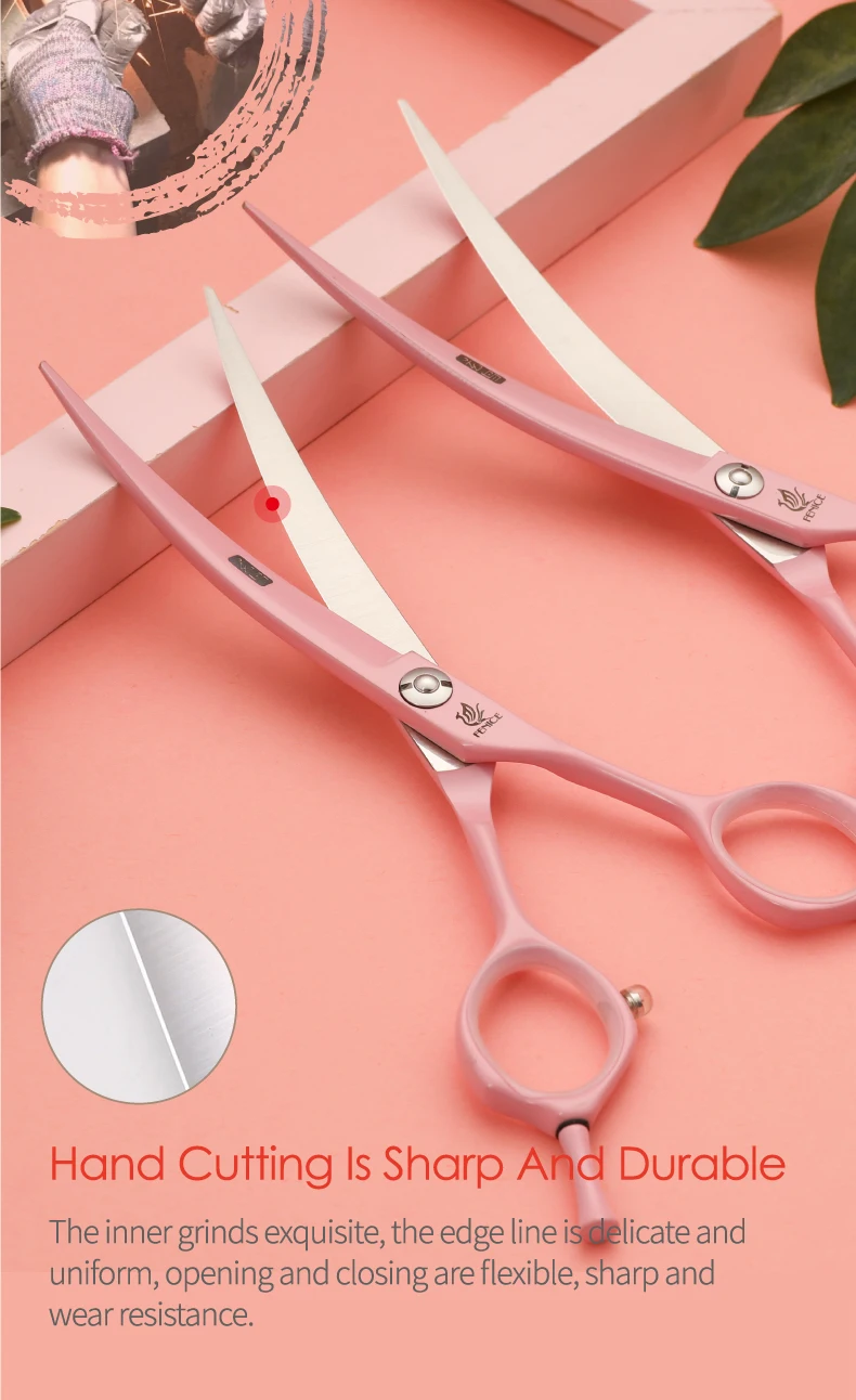 Fenice Dog Scissors 6.25/7.0inch Curved Scissors Pet Grooming Shears JP440C Dog Beauty Scissors Groomer Equipment