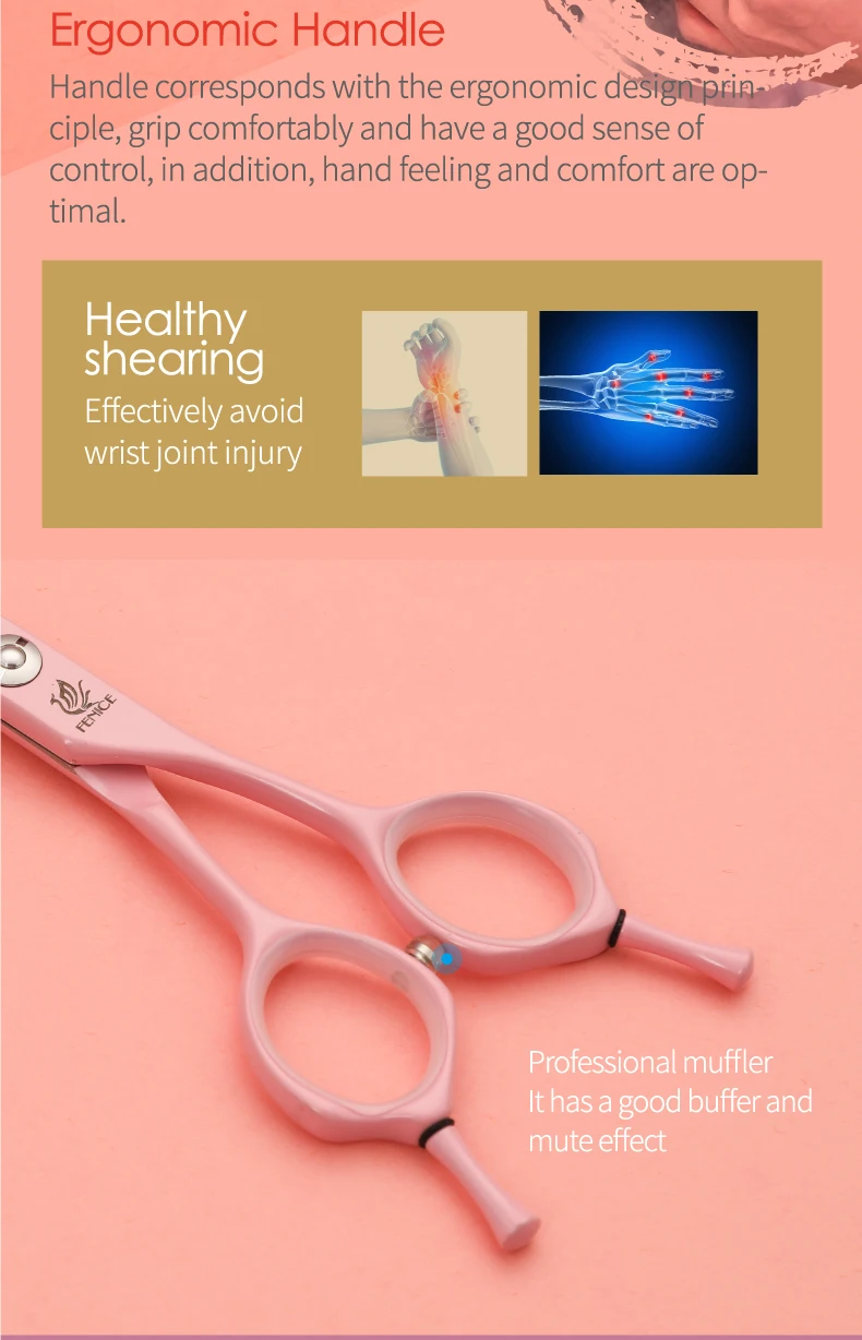 Fenice Dog Scissors 6.25/7.0inch Curved Scissors Pet Grooming Shears JP440C Dog Beauty Scissors Groomer Equipment