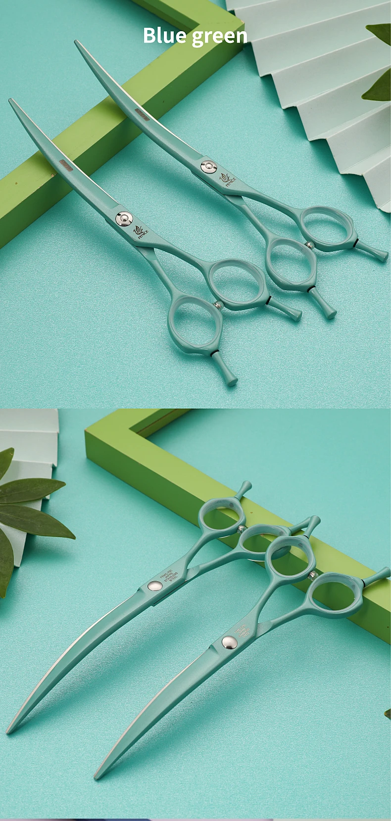 Fenice Dog Scissors 6.25/7.0inch Curved Scissors Pet Grooming Shears JP440C Dog Beauty Scissors Groomer Equipment