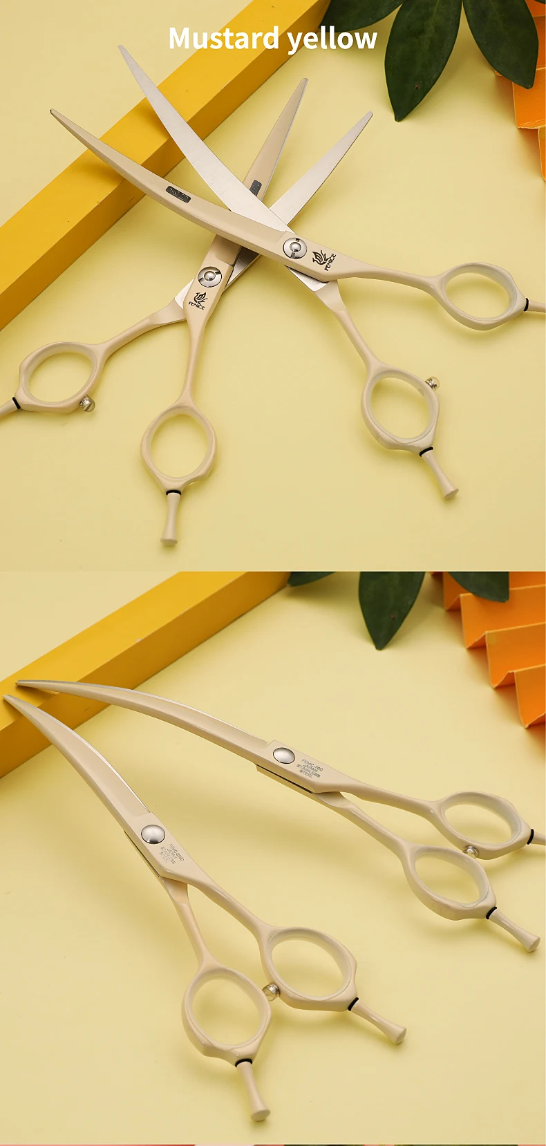 Fenice Dog Scissors 6.25/7.0inch Curved Scissors Pet Grooming Shears JP440C Dog Beauty Scissors Groomer Equipment